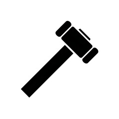 Hammer Icon: A simple yet strong representation of a hammer, a tool associated with justice, decision-making, and construction, embodying the essence of legal authority and craftsmanship.