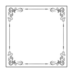 Vintage Flourishes in Four Corners of Frame