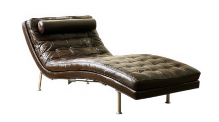Luxury Brown Leather Chaise Lounge