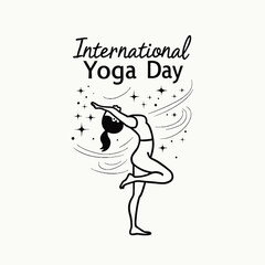 International Yoga Day Banner Line Art Minimal Vector Design