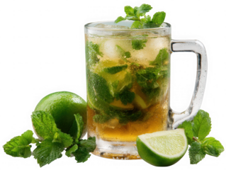 Refreshing Mojito Cocktail with Lime and Mint