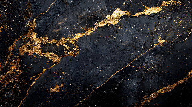 Marbre en pierre noire avec des paillettes d'or viens. Id&eacute;al comme fond d'&eacute;cran