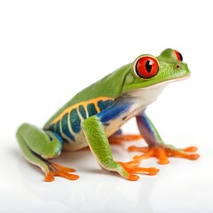 Obraz premium Red-Eyed Tree Frog – Full View Isolated on White Background