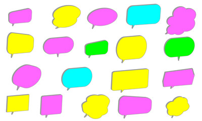 立体的な3Dふきだしフレーム,カラフル