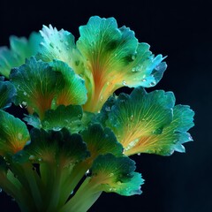 Vibrant Green Celery Leaves  Dew Drops  Closeup  Botanical Illustration  Nature Photograph