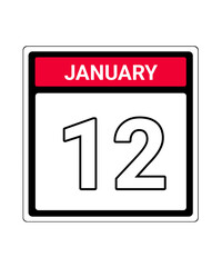 calendar icon january month date 12