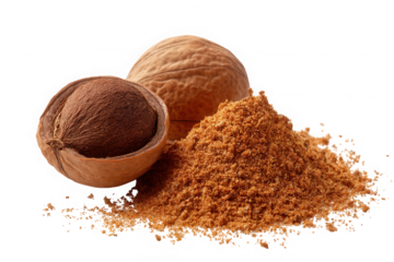 Whole and Ground Nutmeg Spice