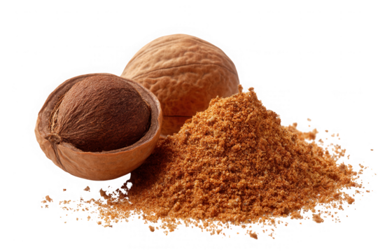 Whole and Ground Nutmeg Spice