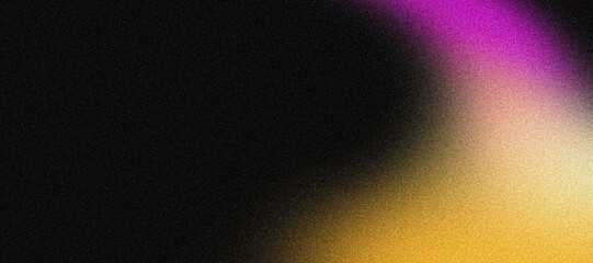 Magenta pink orange abstract grainy gradient shape on black backdrop