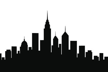 Fototapeta premium Detailed vector illustration of a modern city skyline silhouette.