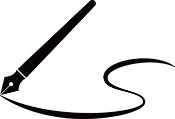 万年筆のアイコン　モノトーン