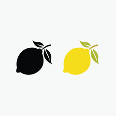 Lemon fruit black icon