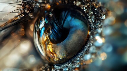 Extreme close-up of a pet's eye, showcasing intricate details and textures.