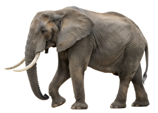 Majestic African Elephant Striding Confidently Across the Plains A Portrait of Nature's Gentle Giant On The Move