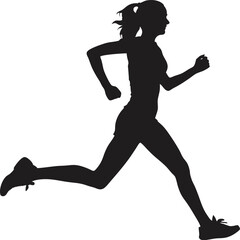 Running Woman Silhouette Vector Illustration for Fitness, Sport, and Healthy Lifestyle Concepts

