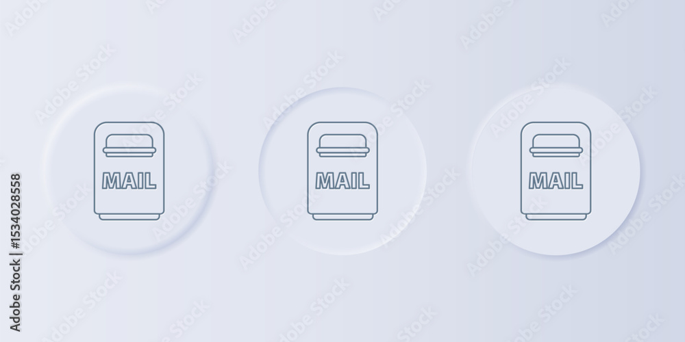 Poster grey mail box icon isolated on grey background. mailbox icon. mail postbox on pole with flag. set ic