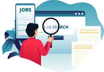 job search element graphic vector illustration