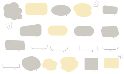 おしゃれなくすみカラーふきだしセット