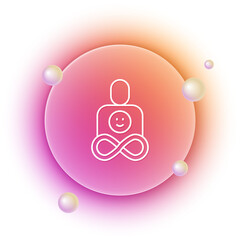 White Friends forever icon isolated on white background. Everlasting friendship concept. Orange and pink gradient circle background. Vector