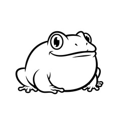 Chubby Frog Logo With Playful Expression, Funny Animal Vector Art