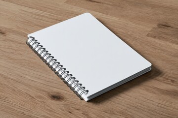 Blank notebook on wooden table