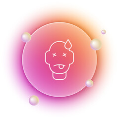 White Man poisoning icon isolated on white background. Orange and pink gradient circle background. Vector