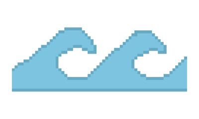vector water wave pixel art