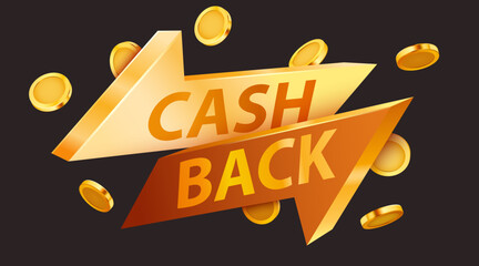 Cashback icon isolated on white background. Cashback or money back label.