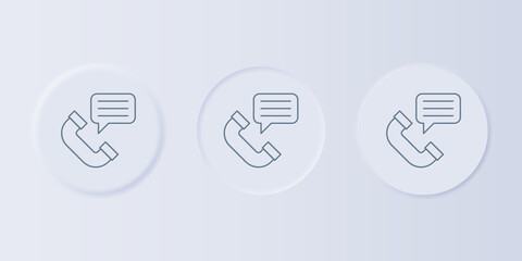 Grey Telephone conversation icon isolated on grey background. Telephone handset. Phone sign. Call center, communication. Set icons in square buttons. Vector