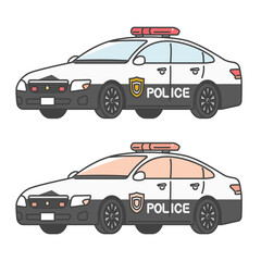 イラスト素材:パトロールカー・パトカー、日本の警察車両(フルカラー＆モノカラーSET)