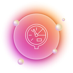 White Water meter icon isolated on white background. Orange and pink gradient circle background. Vector