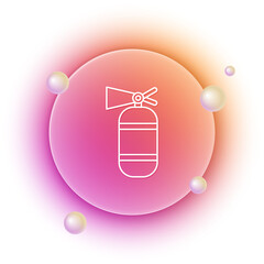 White Fire extinguisher icon isolated on white background. Orange and pink gradient circle background. Vector