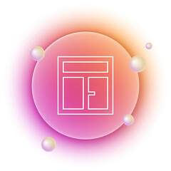 White Window in the room icon isolated on white background. Orange and pink gradient circle background. Vector
