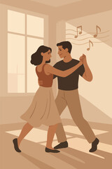 illustration of a dancing couple