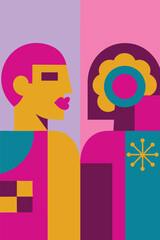 vector illustration of a male and female symbols