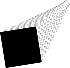 Square frame flowing line with blending for logo, symbol, badges