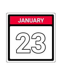 calendar icon january month date 23