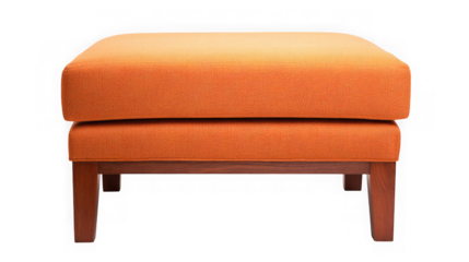 Orange Upholstered Ottoman