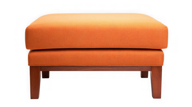 Orange Upholstered Ottoman