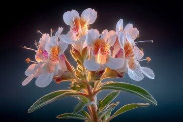 Fototapeta premium Stunning Close up of White Mexican Bush Sage Flowers Isolated High Resolution