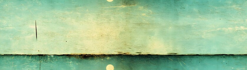 A muted, textured landscape of teal and beige.