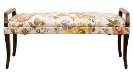 Floral Upholstered Bench