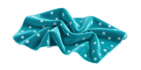 Turquoise Polka Dot Scarf with Transparent Background, Elegant Design Element