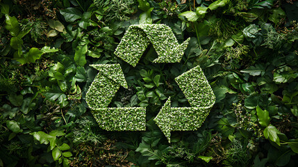 Recycle sign. Green triangular eco recycle concept