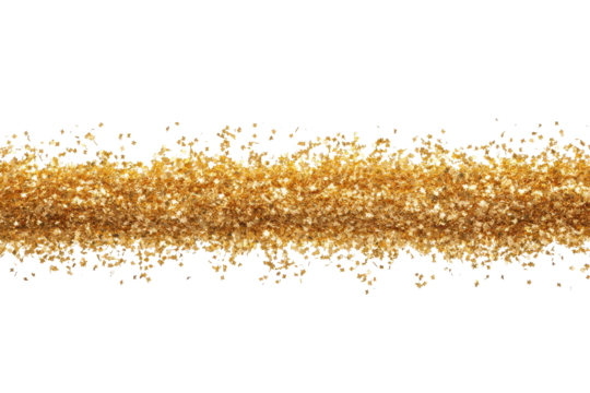 Sparkling golden confetti descends softly, creating a festive atmosphere during a joyous celebration or event in a vibrant location