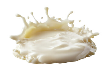 Naklejka premium Milk or cream splash isolated on white background showcasing texture and fluid motion with dynamic movement captured at an angle