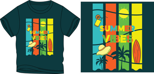 Summer vibes t-shirt design vector