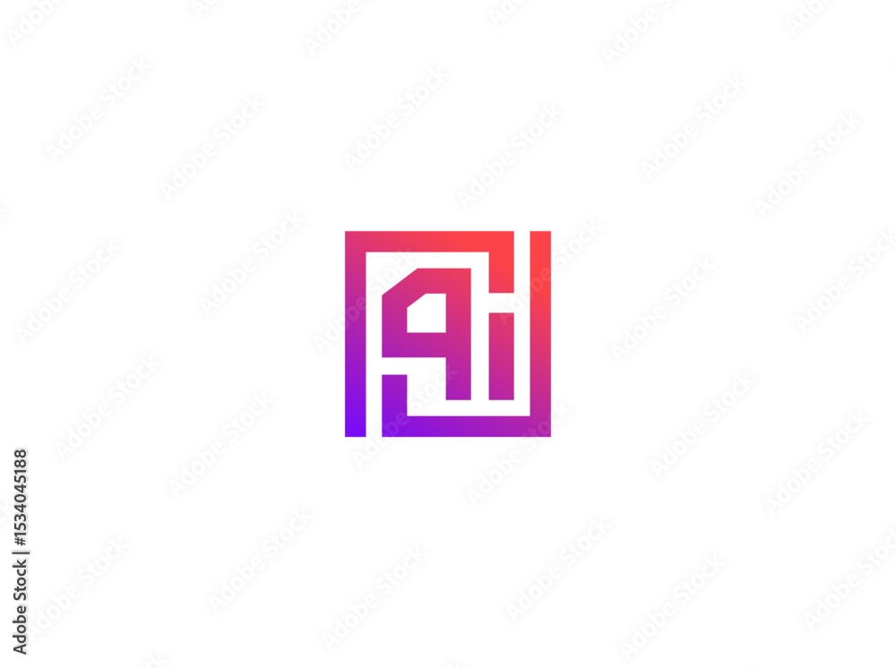 Poster ai logo, translator engine app, learning system. minimal chip icon, digital circuit emblem. smart as