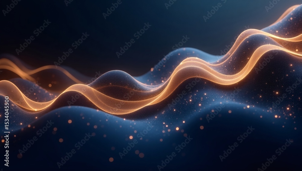Poster abstract wavy lines in vibrant colors. the image showcases flowing waves in an ethereal style