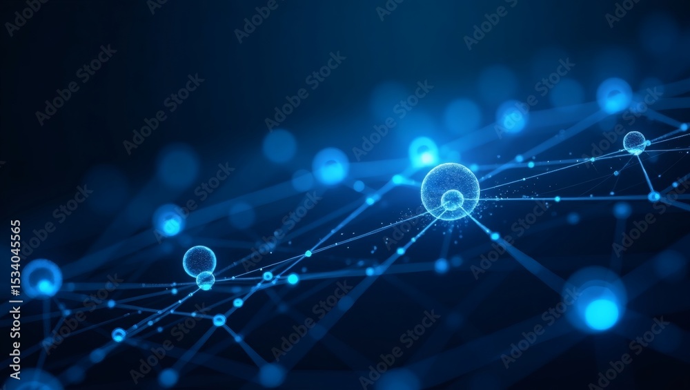 Aufkleber Intricate digital network, connecting nodes in a futuristic display, forming an abstract digital web. A complex network with connections and lines, represents connectivity and data flow.
